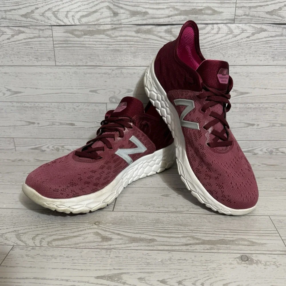New Balance Beacon v2 Shoes Women Sz 10 Fresh Foam Burgundy Running Sneakers